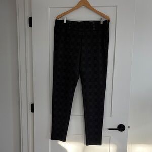 Elegant Black Checkered Women's Pants